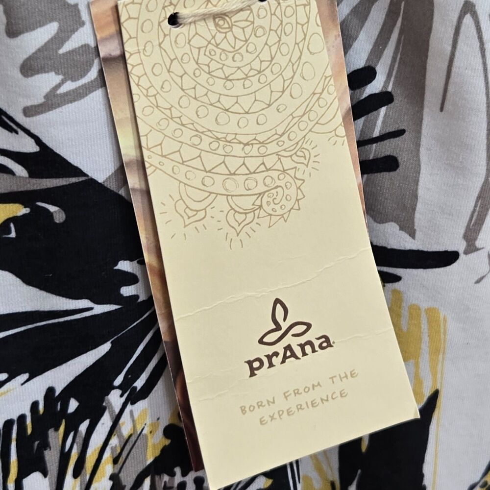 prAna Womens L Sonja Dress Short Floral Print Strappy Athletic Beluga Burst NEW - Picture 4 of 11